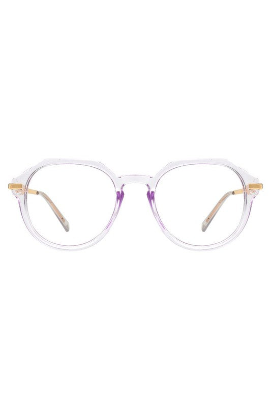 Round Geometric Fashion Blue Light Blocker Glasses