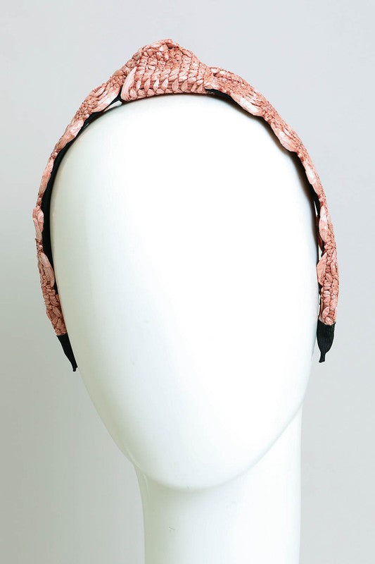 Raffia Crochet Trim Headband