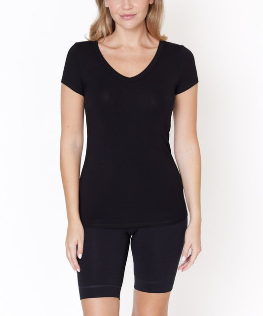 Bamboo V neck fitter top