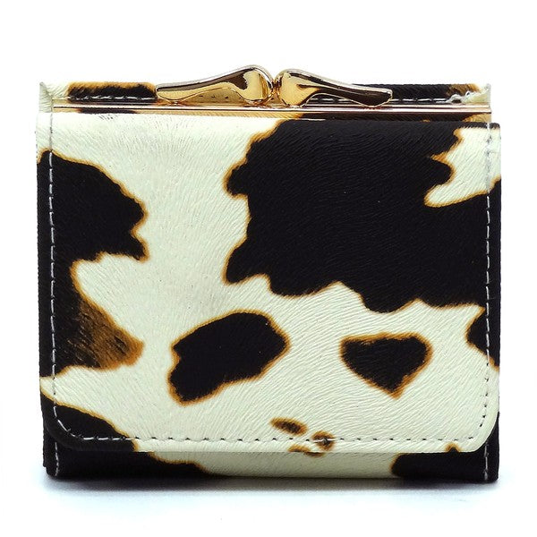Saffiano Kiss Lock Tri fold Wallet