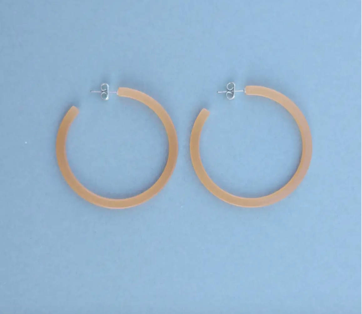 Peach Circle Hoops