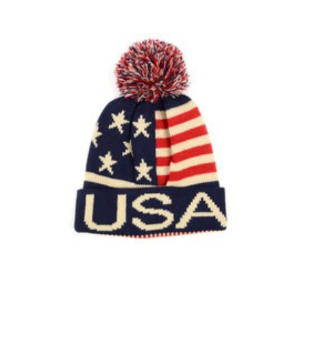 USA flag design winter hat