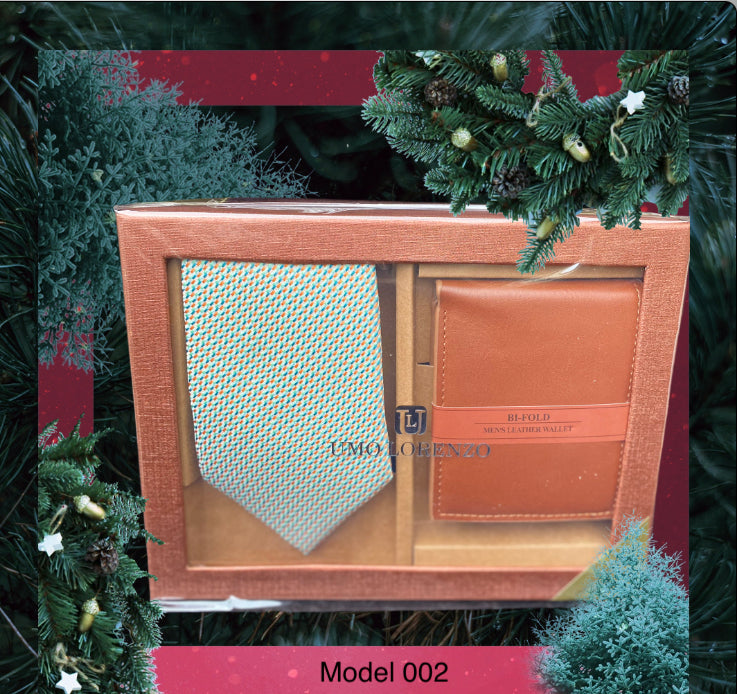 Tie and leather wallet 001