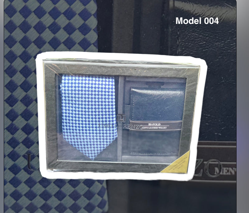Tie and leather wallet 001