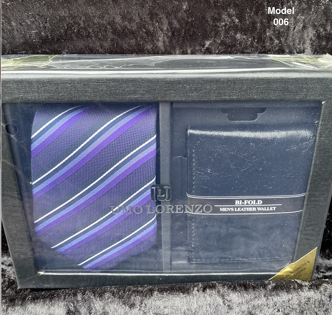 Tie and leather wallet 001