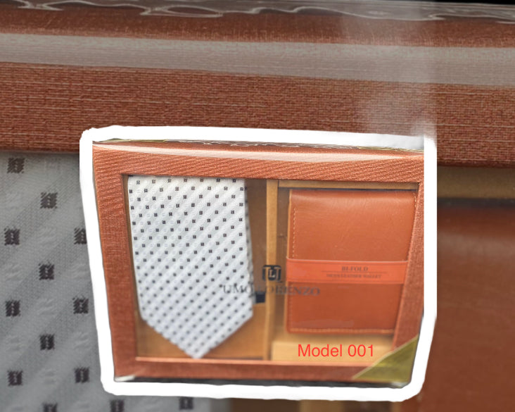Tie and leather wallet 001
