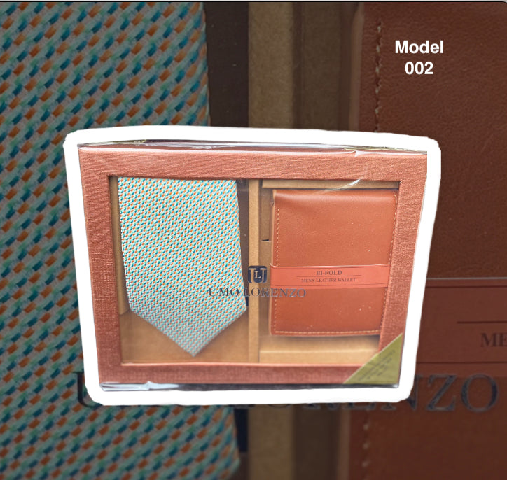 Tie and leather wallet 001